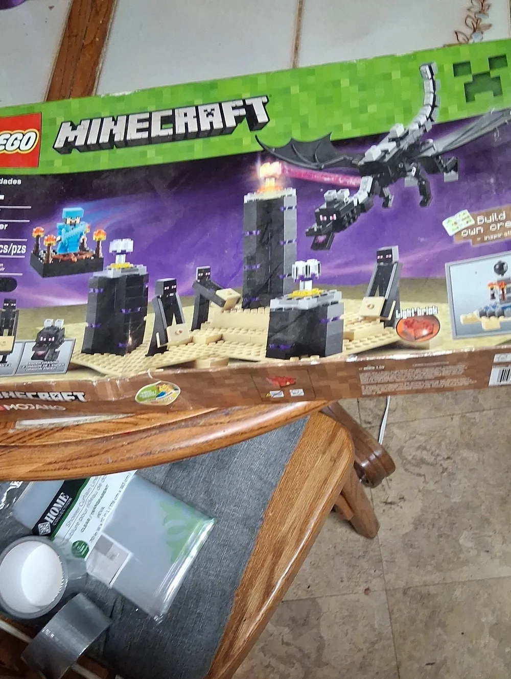 LEGO Minecraft Ender Dragon Battle Playset - Purple & Tan
